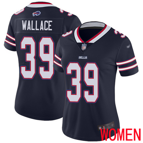 Women Buffalo Bills #39 Levi Wallace Limited Navy Blue Inverted Legend NFL Jersey